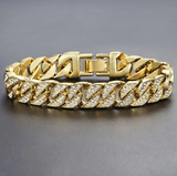 Load image into Gallery viewer, Miami Curb Cuban Chain Bracelet For Men Gold