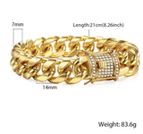 Load image into Gallery viewer, Miami Curb Cuban Chain Bracelet For Men Gold