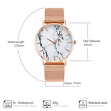 Load image into Gallery viewer, Rose Gold Mesh Band Marble Watch