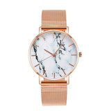 Load image into Gallery viewer, Rose Gold Mesh Band Marble Watch