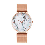 Load image into Gallery viewer, Rose Gold Mesh Band Marble Watch